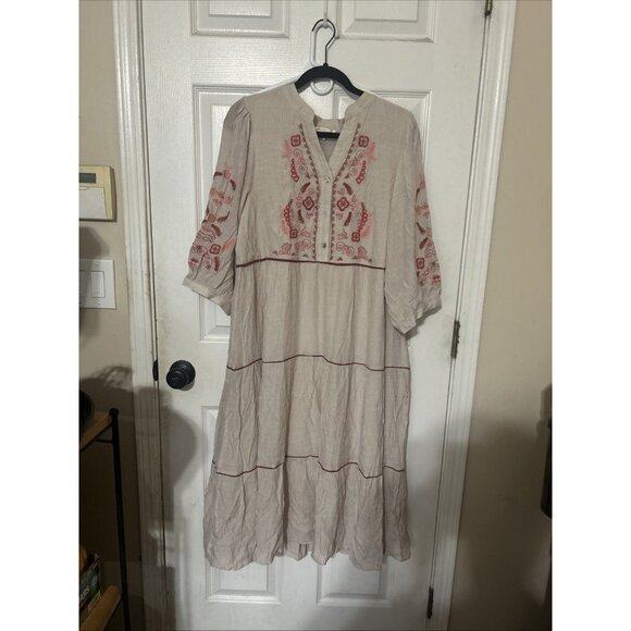 Anthropologie Dresses & Skirts - Anthropology Fig and Flower Women’s Embroidered Peasant Dress XL NWOT